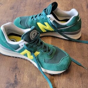New Balance Nightwatch Green & Yellow 574 Sneakers